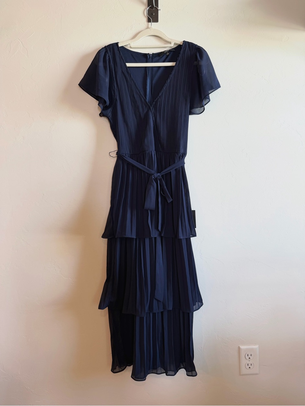 Lulu’s Passionate Dedication Pleated Chiffon Tiered Midi Dress